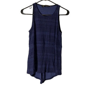 BCBGMaxAzria Navy Blue Sleeveless Caralyn Blouse Women’s XXS